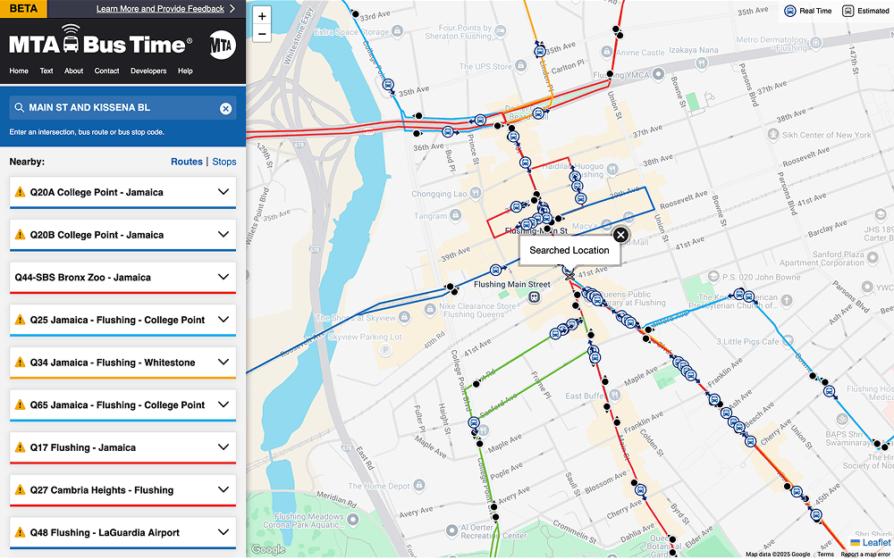 thumbnail screenshot of bus time beta